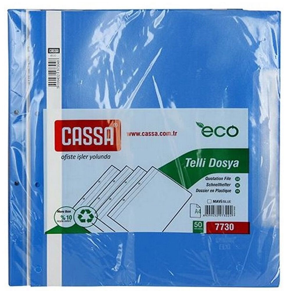 CASSA TELLİ DOSYA PLASTİK MAVİ