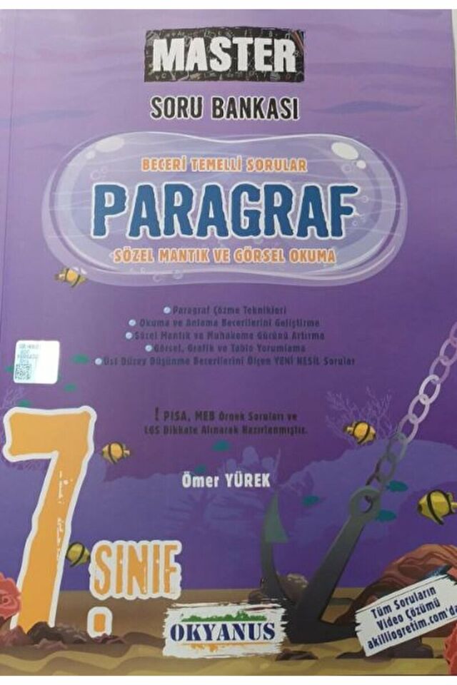 7. Sınıf Master Paragraf Soru Bankası / Ömer Yürek / Okyanus Yayınları / 9786257434256
