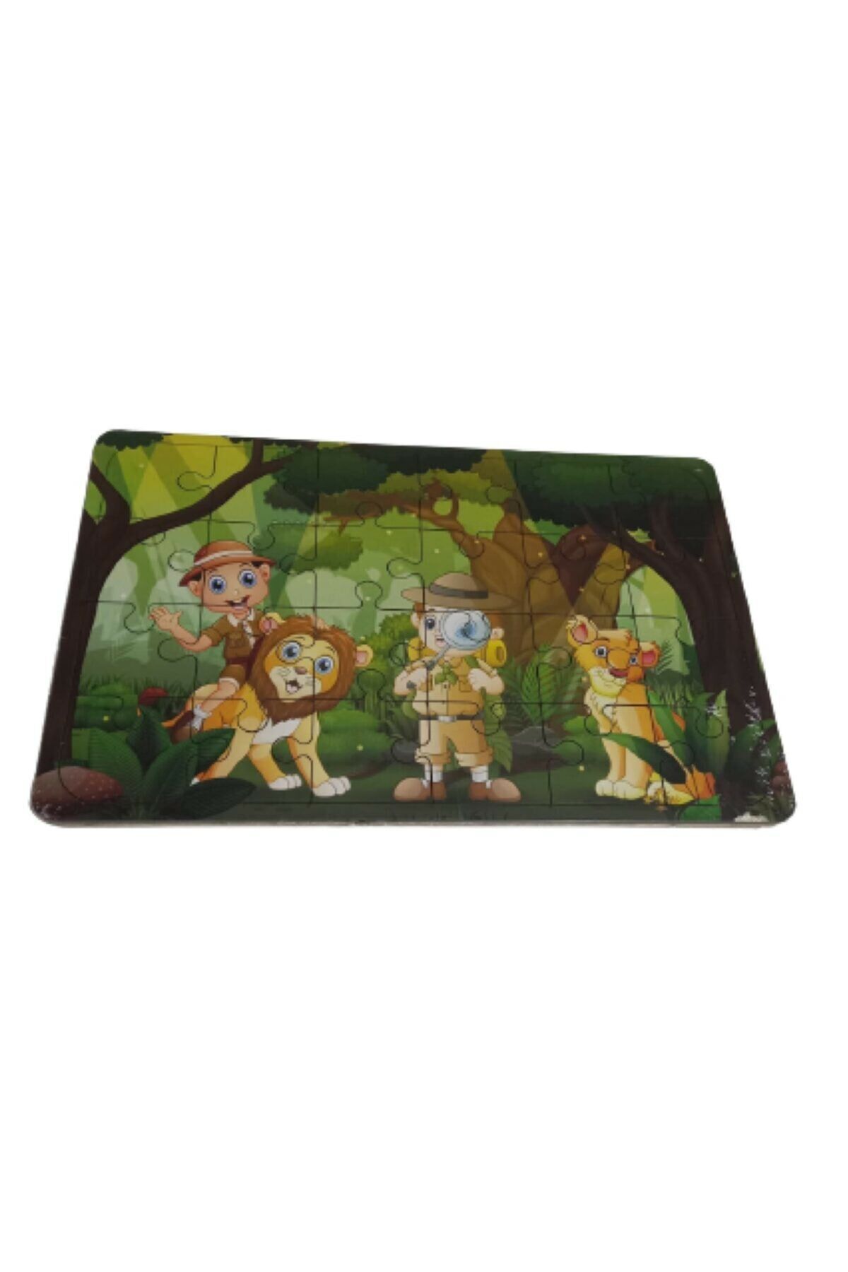 Bu-bu Ahşap Puzzle Izci Ve Aslan 19,5x29,5cm
