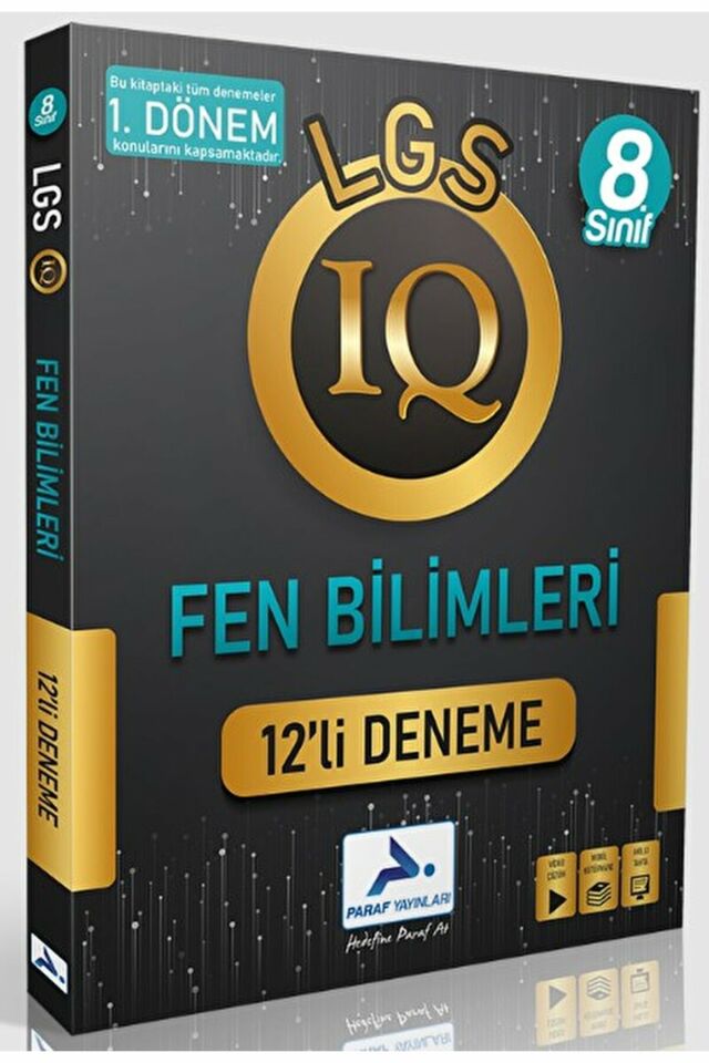8. Sınıf 1. Dönem LGS IQ Fen Bilimleri 12'li Deneme / Kolektif / Paraf Yayınları / 9786257423458