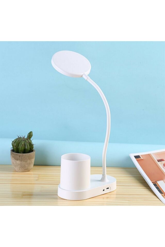 Led Masa Okuma Lambası Şarjlı Kalemlikli
