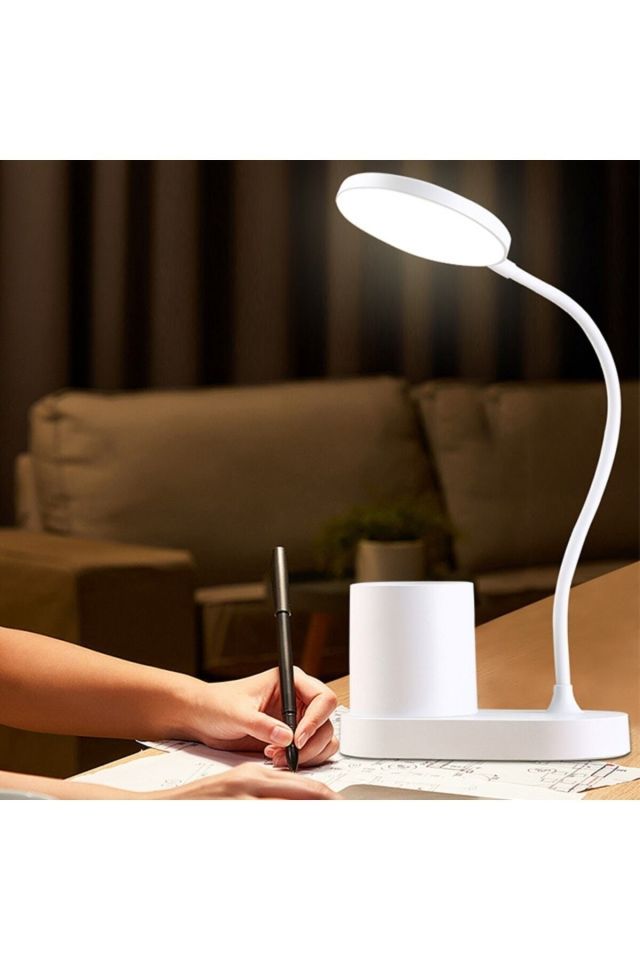 Led Masa Okuma Lambası Şarjlı Kalemlikli